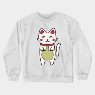 Cute Chinese lucky cat Crewneck Sweatshirt